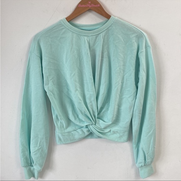 😀NWT Vero Moda - Mint Green Twist Front Sweatshirt - XL - Picture 2 of 2